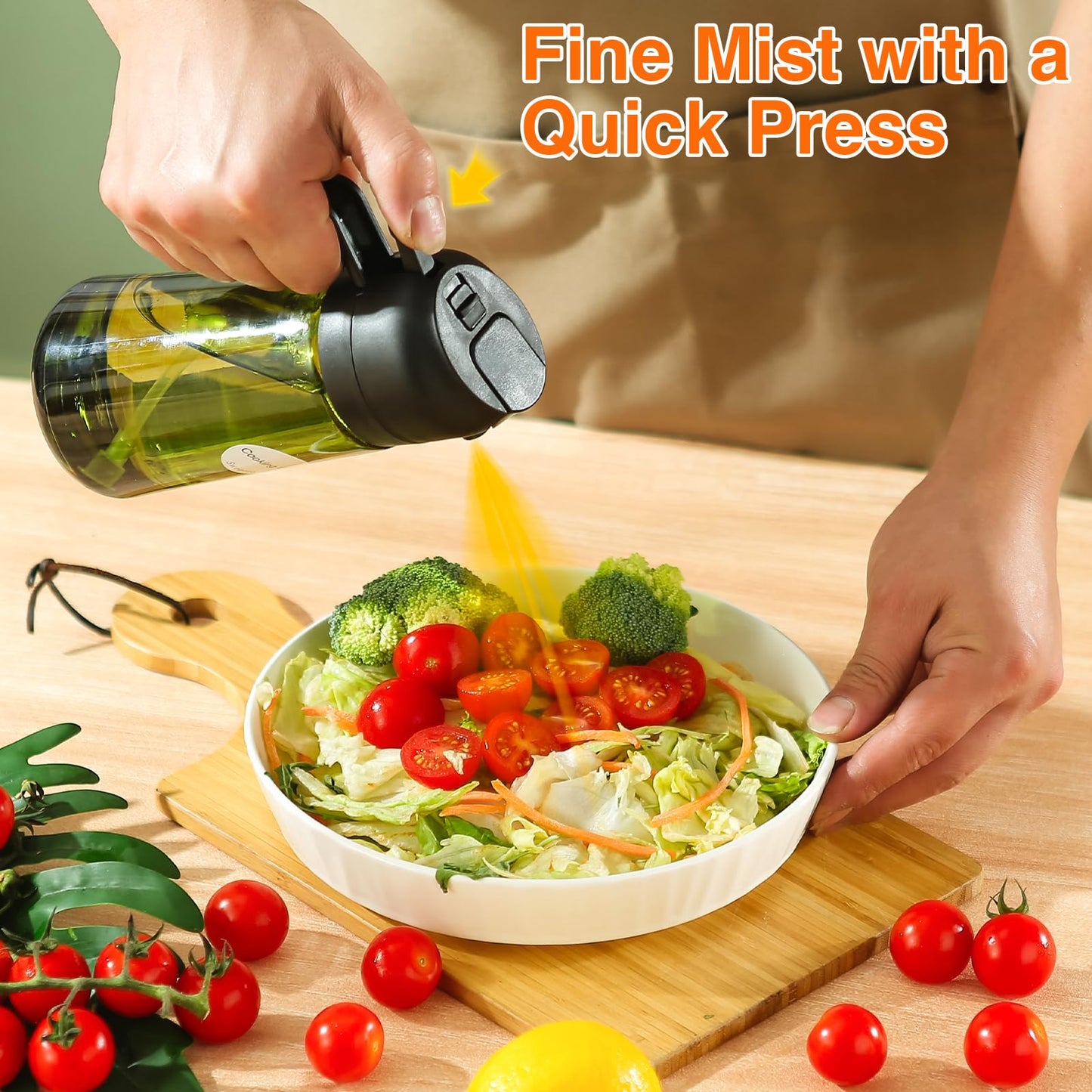 Oil Sprayer for Cooking, 2 In 1 Oil Dispenser and Oil Sprayer (Black+Dark Brown)