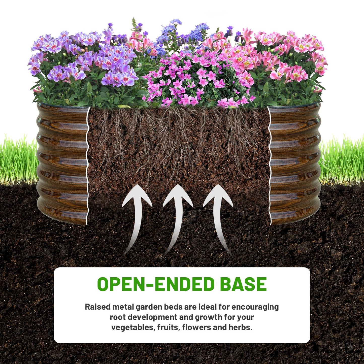 SnugNiture Galvanized Steel Raised Garden Bed Kit - 2 Pack 4x2x2 ft Metal Planter Box for Vegetables, Flowers, Herbs | Easy Assembly, Open Bottom Design for Optimal Drainage