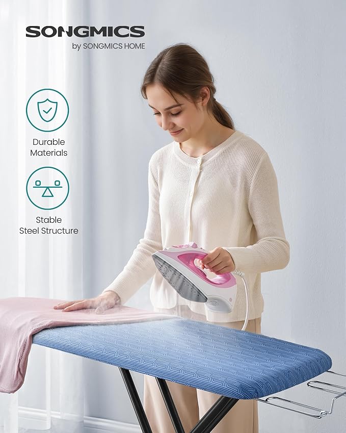 SONGMICS Ironing Board, Foldable Iron Board, Height Adjustable up to 35 Inches
