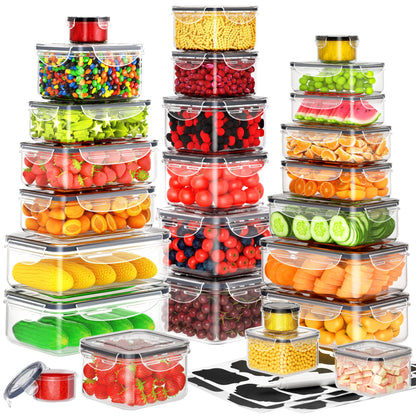40 PCS Food Storage Containers with Lids Airtight (20 Containers & 20 Lids), Plastic Storage Meal Prep Container-Stackable 100% Leakproof & Microwave Organization and Storage Sets, Lunch Containers