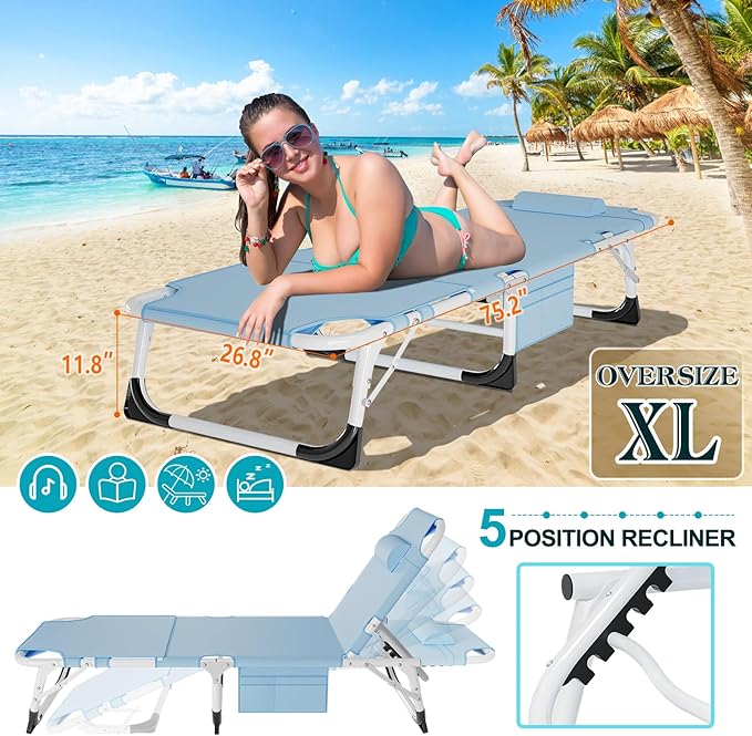 ABORON 3 in 1 Sun Tanning Chair Oversized