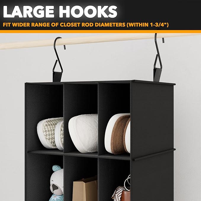 SpaceAid 2 Pack Hanging Closet Organizer and Storage