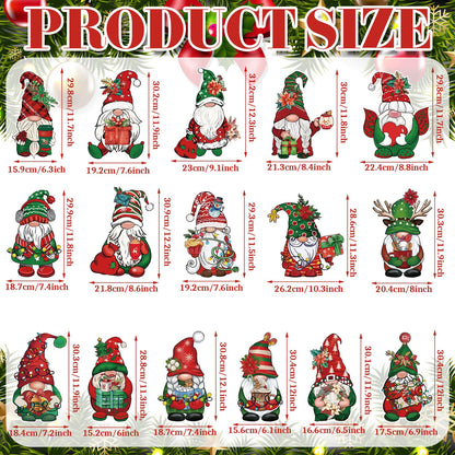 Huwena 16 Pcs Christmas Gnome Yard Signs Christmas Gnome Props Yard Stakes Xmas Gnome Yard Decor Outdoor Lawn Decorations for Home Yard Garden Lawn Patio Walkway Winter Holiday Party Gifts