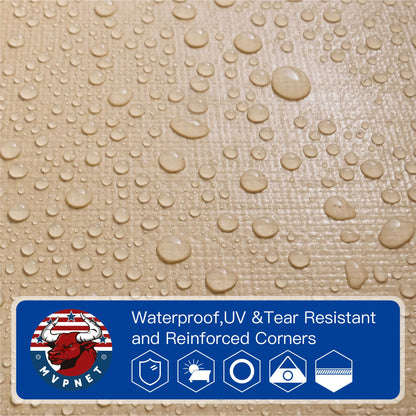 Tarp 30x40 Heavy Duty Waterproof Beige Tarp 12.5mil,Durable,Multipurpose, Weather Resistant,Uv Resistant,Tear Resistant,Can Be Used for Outdoor Furniture,Cars,Ships,Roofs-by MVPNET