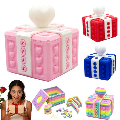 2-in-1 3D Printed Puzzle Gift Box Set - Interactive Mystery Box with Screw Challenge & Heart-Shaped Rose Case - Creative Money/Jewelry Holder for Valentine’s Day, Anniversary, Birthday Surprise