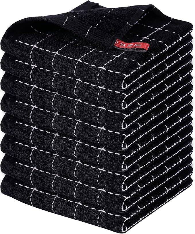Homaxy 100% Cotton Terry Kitchen Dish Cloths, Ultra Soft and Absorbent Dish