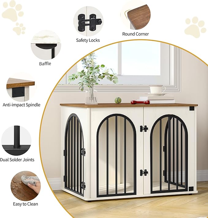 Hzuaneri 31.5'' Wooden Dog Crate Furniture, Indoor Dog Kennel Dogs Cage