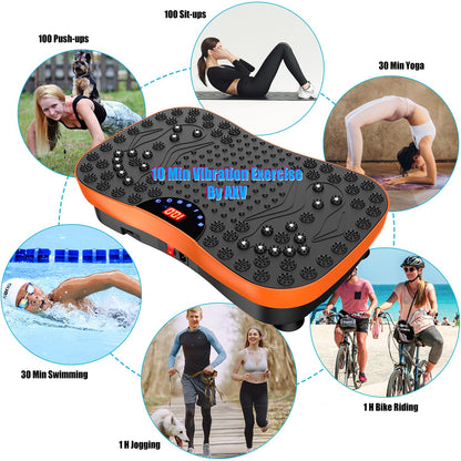 AXV Vibration Plate Fitness Platform Exercise Machine Vibrating Shaking Full Body Shaker Workout Vibrate Stand Shake Board Sport for Weight Loss Fat Burner for Gym Home Office