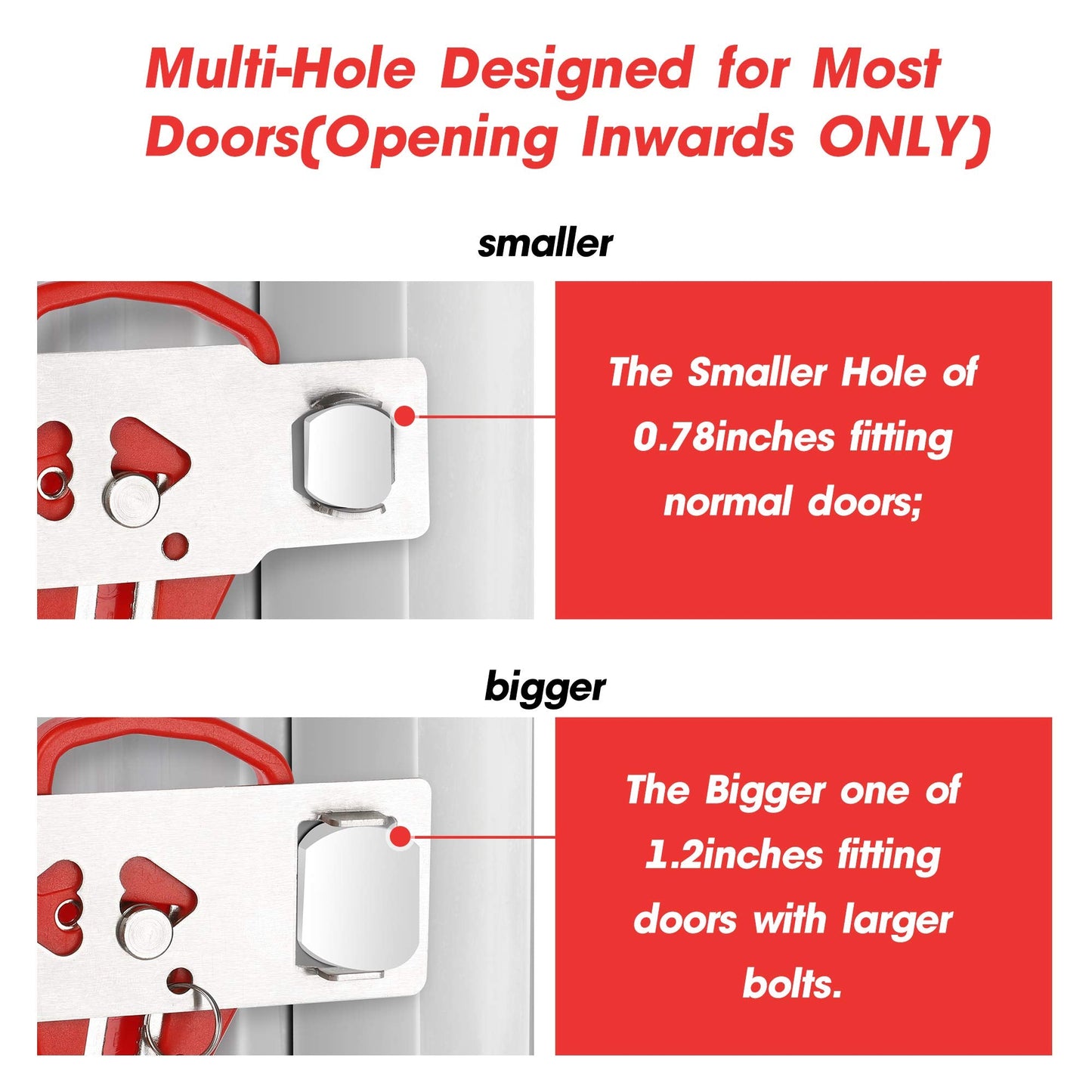 AceMining Portable Door Lock Home Security Door Locker Travel Lockdown Locks for Additional Safety and Privacy Perfect for Traveling Hotel Home Apartment College