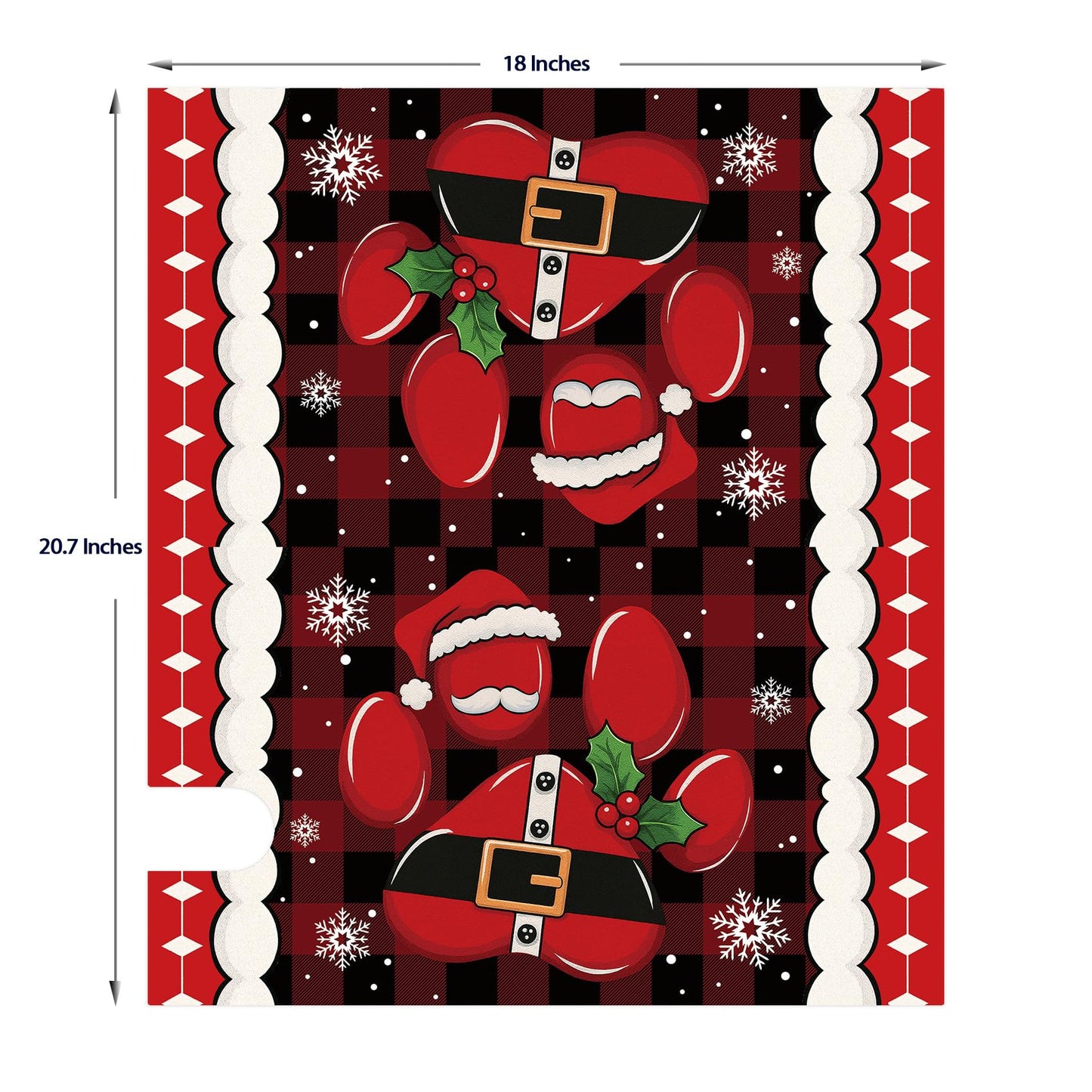 Texupday Christmas Dog Cat Paw Buffalo Plaid Decor Mailbox Cover with Magnetic Strip Funny Winter Holiday Mailbox Wraps Post Letter Box Cover Standard Size 21" X 18" for Garden Outdoor Yard Decor