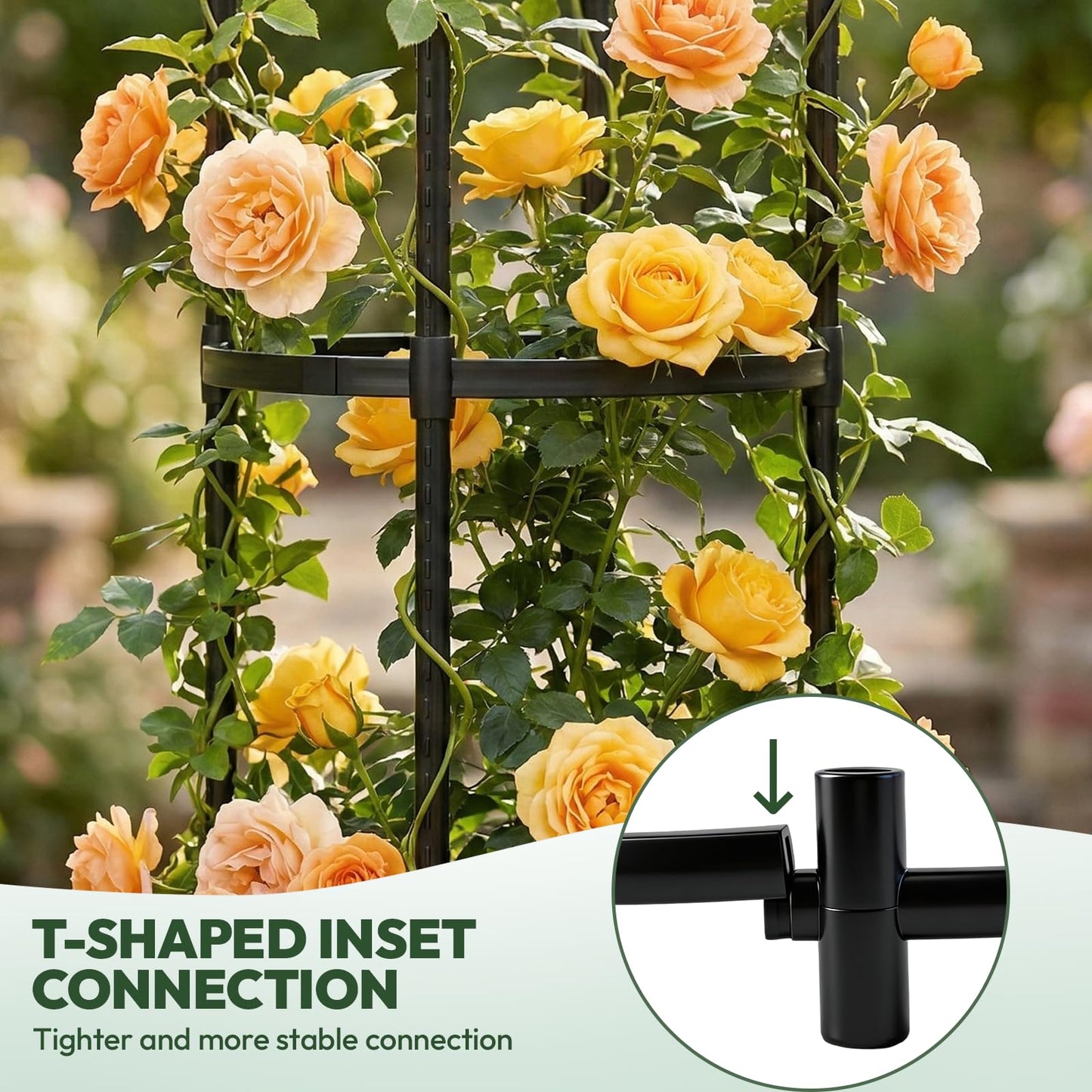 2 Pack Garden Obelisk Trellis for Climbing Plants, 6FT Plant Cages and Supports, Tomato Cage Tall Plant Stakes Indoor & Outdoor, Trellis for Potted Plants, Vegetables, Fruits, Flowers, Pots, Vines