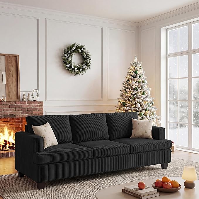 Apicizon 89" Modern Sofa Couch Set, Corduroy Couch 2 Piece Sofa Set