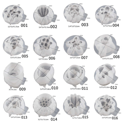 16 Pack Flower Succulent Candle Mold Resin Casting Silicone Molds for Home Decor & Candle Making Wave Spiral Mold