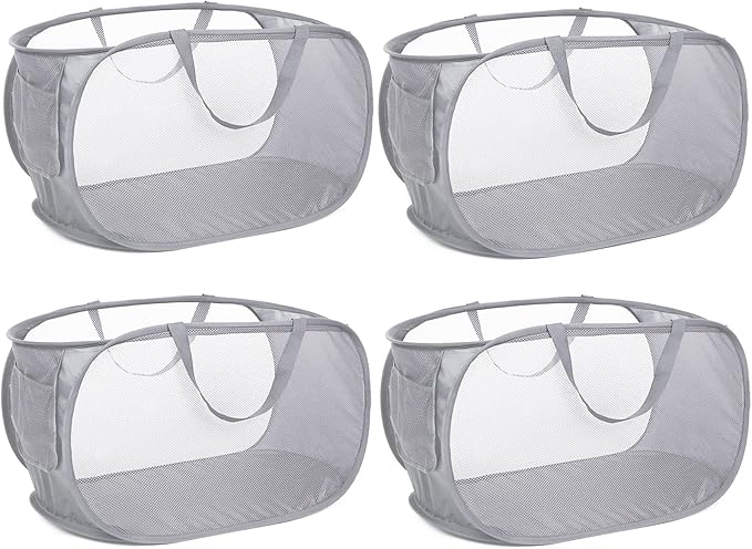 4 Pack Collapsible Laundry Baskets, Foldable Laundry Basket