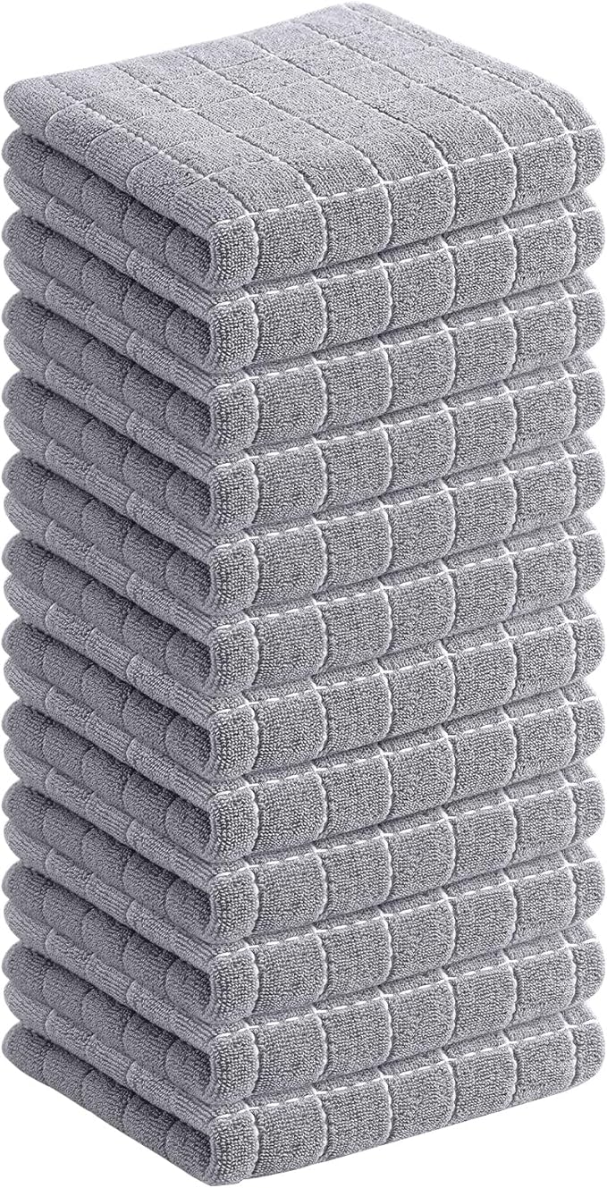 Homaxy 100% Cotton Terry Kitchen Dish Cloths, Ultra Soft and Absorbent Dish