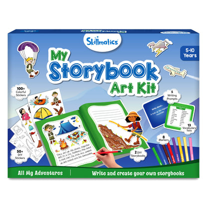 Skillmatics Storybook Art Kit - Create Adventure Stories, DIY Craft & Writing Kit with 300+ Stickers, Scrapbooking & Journal Activity, Christmas Gifts for Kids Ages 5, 6, 7, 8, 9, 10