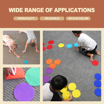 QivaZira 30 Pack Poly Spots Markers 4 Inch Non Slip Rubber Floor Dots for Classroom Gym Agility Training Carpet Spot Markers for Kids Students Sitting Teaching Aids Sports Equipment