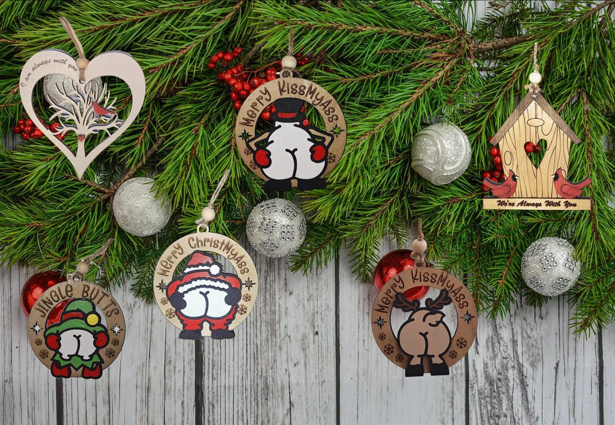 Introducing Reindeer Butts Our Handmade Multi Layered Christmas Ornament, The Perfect Festive Decor Proudly Made in The USA for Anyone Looking to add a Touch of Whimsy to Their Holiday Celebrations