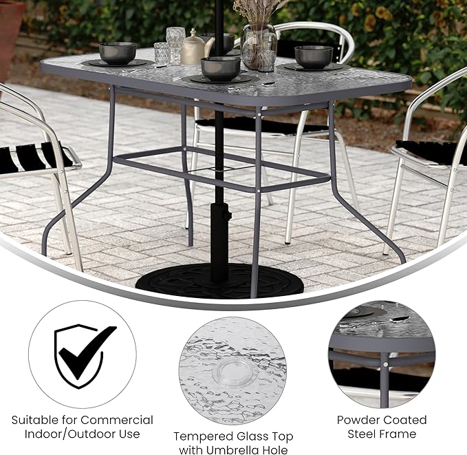 Flash Furniture Tory Rectangle Patio Table