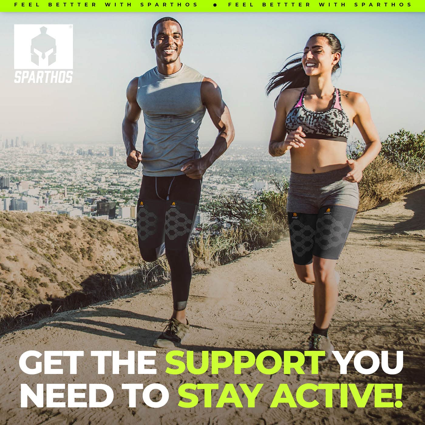 Sparthos Thigh Compression Sleeves (Pair) – Upper Leg Sleeves for Men and Women Support for Improved Blood Circulation Quad and Hamstring Recovery Sports Running Tennis Workout Basketball (Black-S)