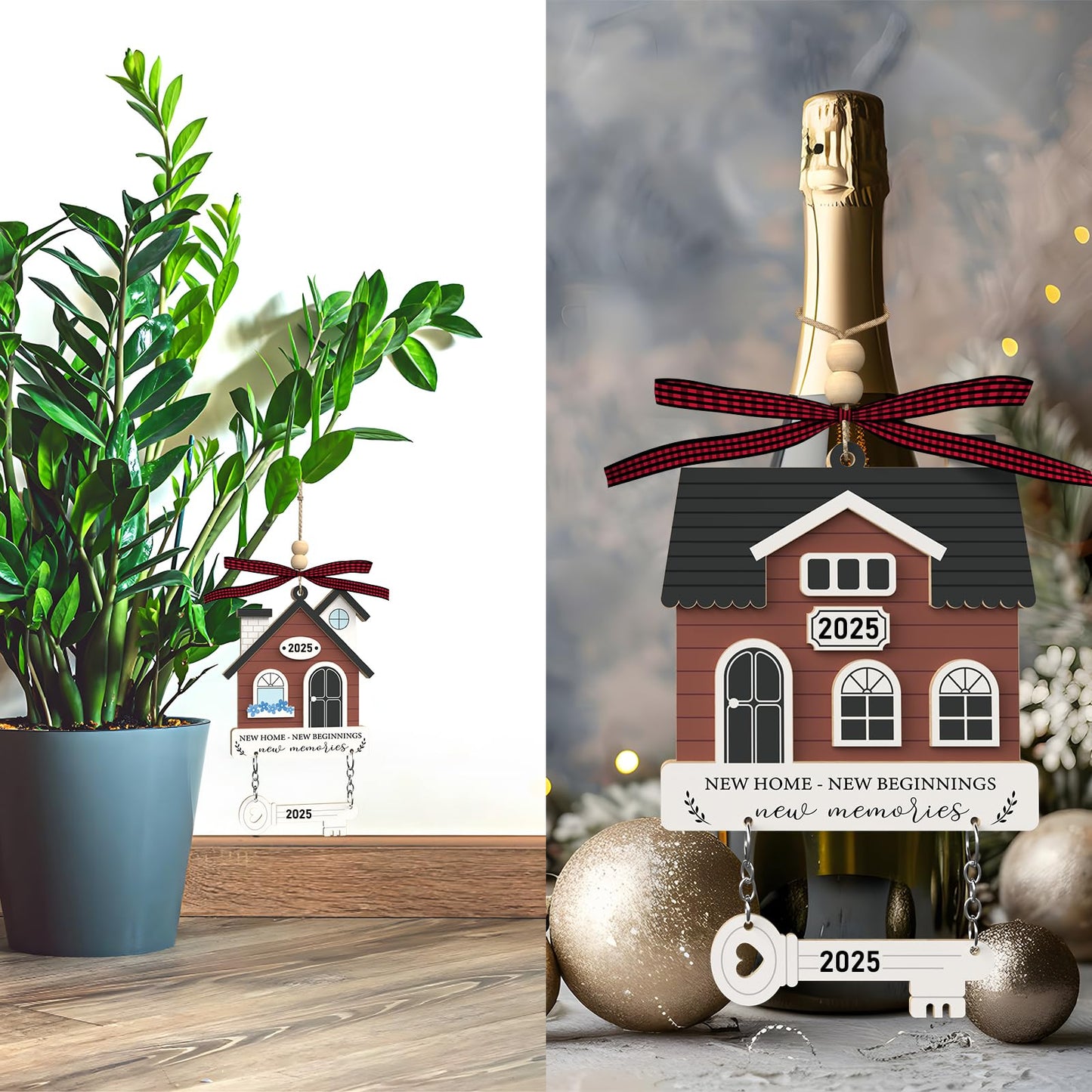 House Warming Gifts New Home - Housewarming Gifts for New House - Housewarming Gift Presents for Women, Couple - New House New Beginning -New House Owners Gift Ideas - Wooden Christmas Ornament 2025