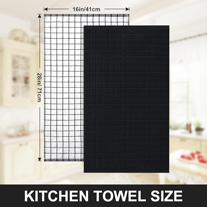 Homaxy Premium Cotton Kitchen Towels 16"x 28", Large Natural Ring Spun 390 GSM