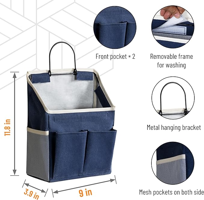 2pcs Wall Hanging Storage Bag, Small Door Closet Linen Fabric Pockets Organizer