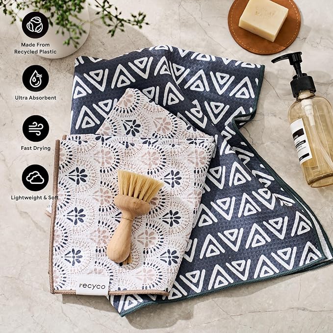 RECYCO Waffle Kitchen Towel Set of 2