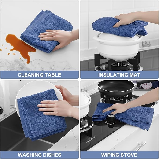 Homaxy Premium Cotton Kitchen Towels 16"x 28", Large Natural Ring Spun 390 GSM