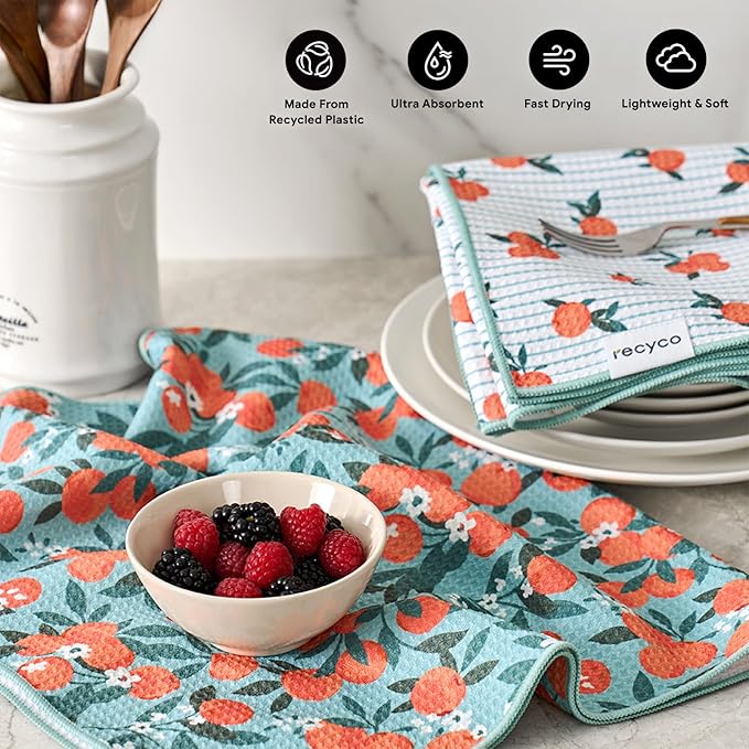 RECYCO Waffle Kitchen Towel Set of 2