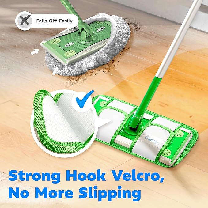 2 Pack Reusable Microfiber Mop Pads, Compatible