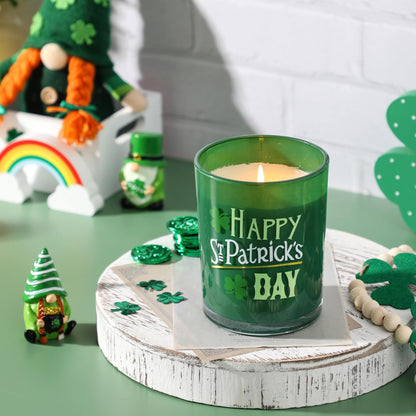 St. Patrick's Day Scented Candle Gifts - Eucalyptus Candle, St Patricks Day Decorations, Holiday Candles Gift, 10oz Soy Wax