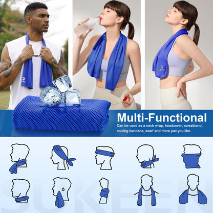 Sukeen Cooling Towels 6 Pack (40"x12"), Cooling Towels for Neck and Face, Quick Dry Sport Camping Cooling Towel, Cold Towel for Hot Weather