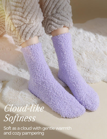 TEHOOK Warm & Cozy Valentines Gifts for Women, Fluffy Fuzzy Plush Sleeping Slipper Socks - Soft Warm Fabric