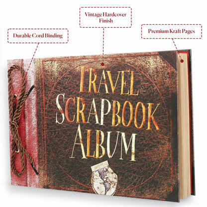 Adventure Scrapbook, Adventure Book & Memory Book for Travel Moments, DIY Photo Album with Stickers and Pens, Romantic Gift Idea for Couples, Anniversary Present, Vacation Keepsake, Journey Lovers