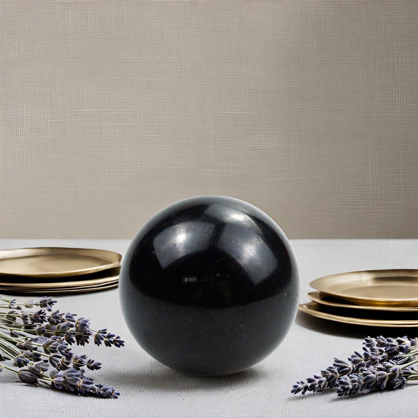 SISAMN Black Tourmaline Crystal Spheres Ball 50-60mm - Healing Crystals Decor for Meditation, Chakra Alignment, Yoga,Gifts Collection - 1.97-2.36 inches