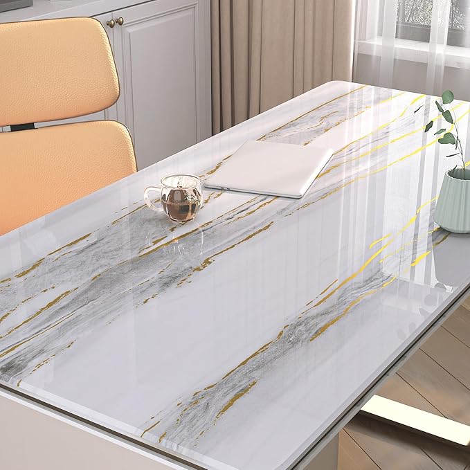 LaCheery White Grey Gold Marble Contact Paper