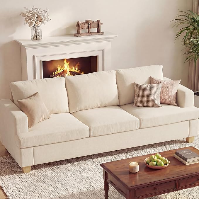 Apicizon 89" 3 Seater Modern Sofa, Chenille Couch
