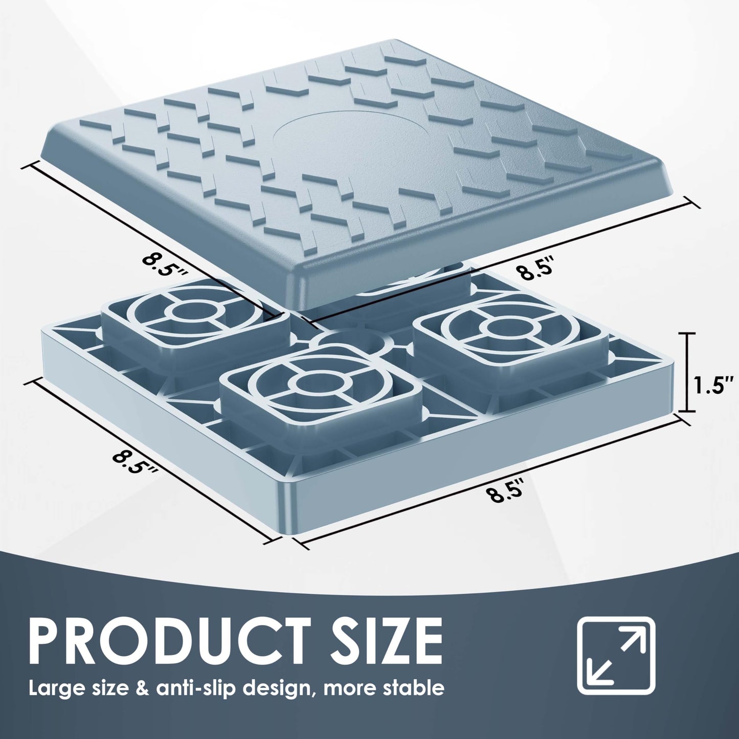 CircleRoad Heavy Duty RV Leveling Blocks 12 Pack, Interlocking Design Camper Leveling Blocks with Packing Bag, Ideal for Leveling Single and Dual Wheels (Gray)