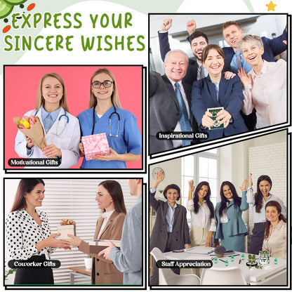 Gejoy 60 Pcs Positive Gifts Emotional Comfort Pickle Card Jar with 5 Mini Rubber Pickle Figurines Christmas Affirmation Birthday Encouraging Motivational Gift for Coworkers Colleague Staff Women Men