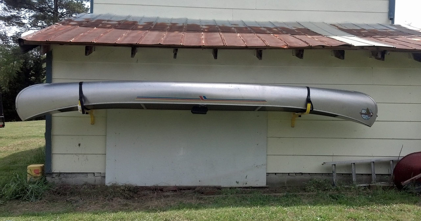 SUSPENZ Kayak Storage Rack, Flat Wall Hanger/Hook for Canoe, Kayak, SUP Storage, Indoor & Outdoor Use, Safety Straps, Holds 125 lbs (11-8801)