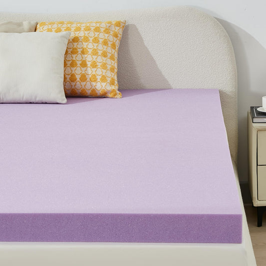 BDEUS 2 Inch Gel Memory Foam Mattress Topper Ventilated Soft Pressure Relieve Mattress Pad, Breathable Bed Topper, CertiPUR-US Certified, Twin Size