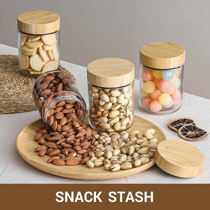 NETANY 4-pack 16oz Glass jars