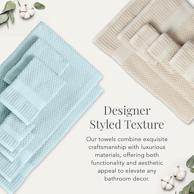 NY Loft 100% Cotton Bath Towel 4 Pack | Super Soft & Absorbent Quick-Dry Bath