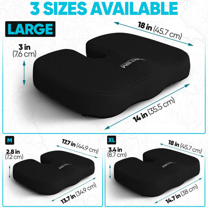 FORTEM Office Chair Cushion and Back Support for Office Chair, Lumbar Support Pillow, Memory Foam, Non Slip Sitting and Back Rest for Gaming, Car Seat Cushion, Chair Pad