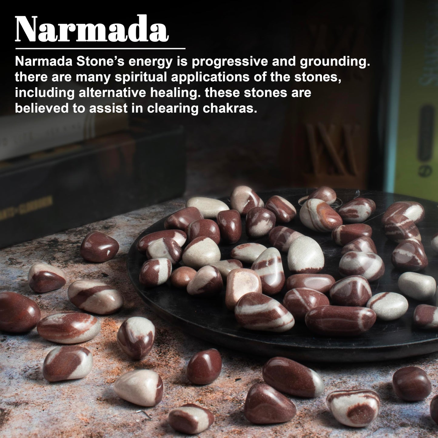 ZAICUS 1lb Narmada Tumbled Stones | Polished Crystals Healing | Natural Stones | Feng Shui | Chakra Balancing | Good Luck | Reiki Gift | Home Decor | Size 20-25 mm