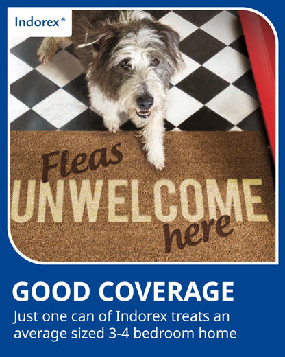Indorex Defence Household Flea Spray | Protect Home from Fleas & House Dust Mites | Long-Lasting Protection for Up to 12 Months | 500ml Can