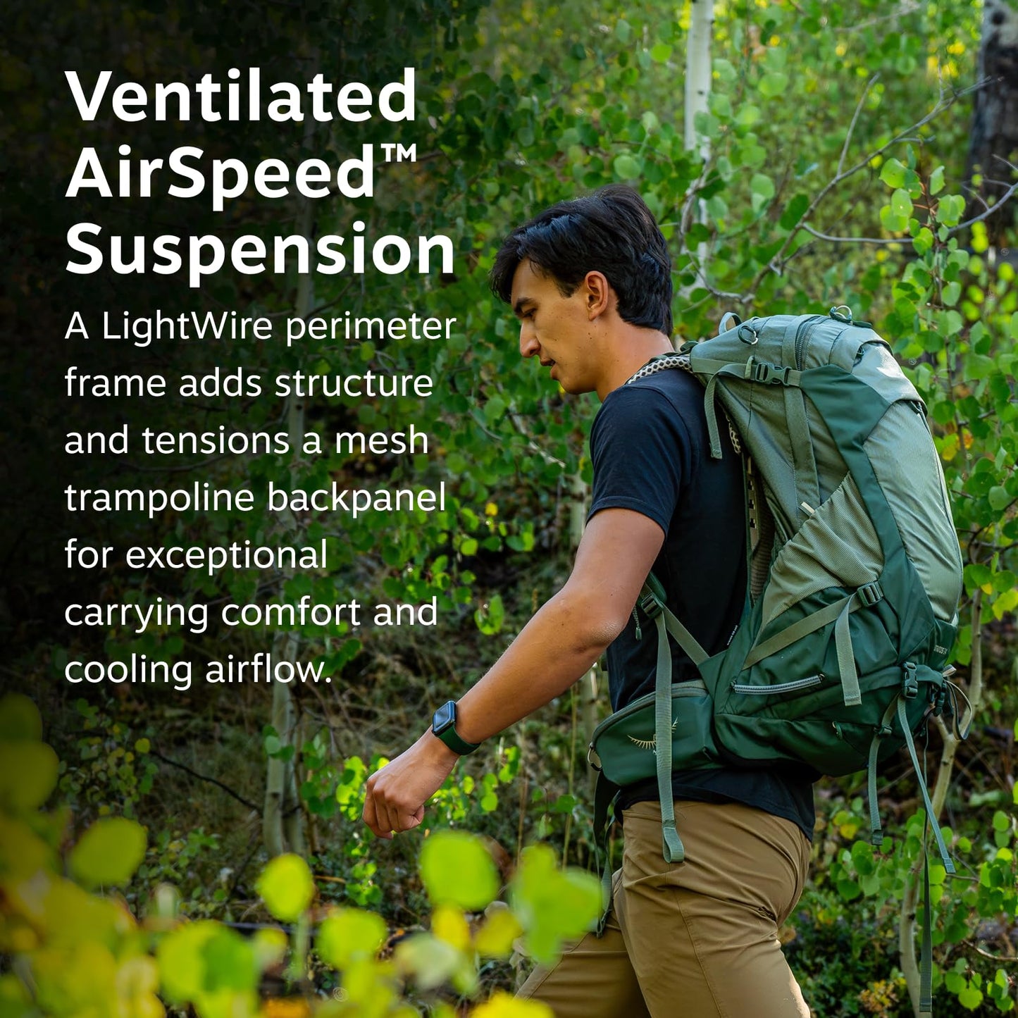 Osprey Stratos 34L Men's Hiking Backpack - Camping Bag with Waterproof Raincover, Bottle Pockets, & Gear Straps, Raven Black