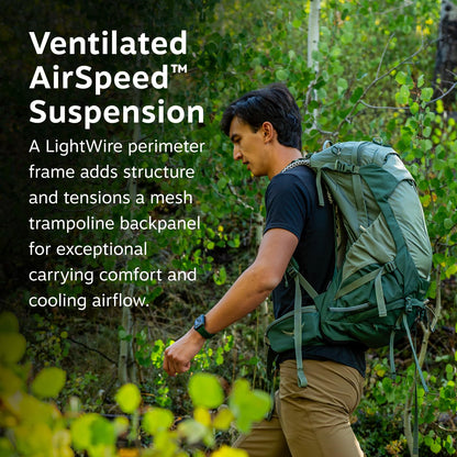Osprey Stratos 34L Men's Hiking Backpack - Camping Bag with Waterproof Raincover, Bottle Pockets, & Gear Straps, Raven Black
