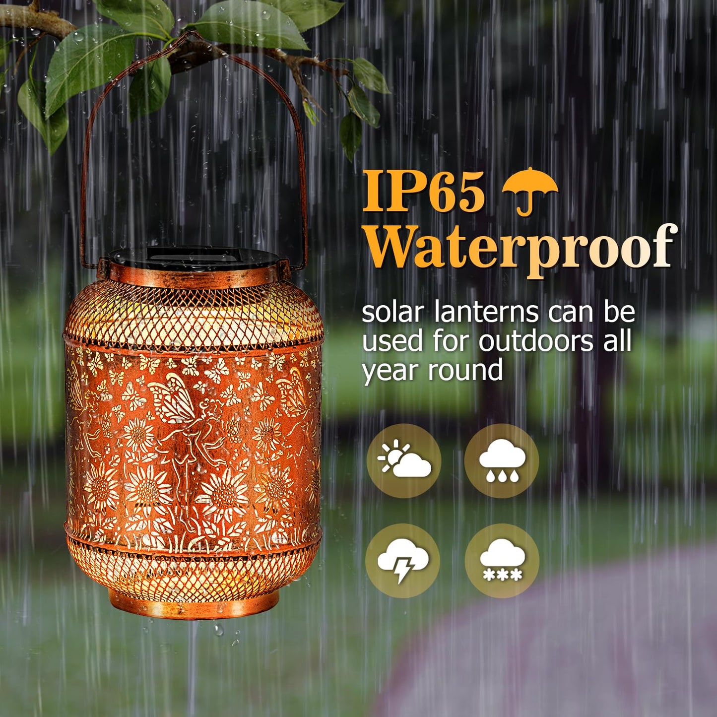 Hummingbird Solar Lantern Outdoor Waterproof Garden Decor, Christmas Gifts for Women, Mom, Metal Hanging Sunflower Solar Lights Outdoor Decoration for Yard, Patio, Tabletop, Pathway